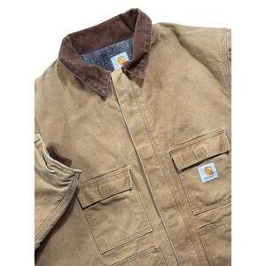 Carhartt Men's Detroit Jacket VTG Blanket Lined Duck Canvas 3XL Brown - 1121